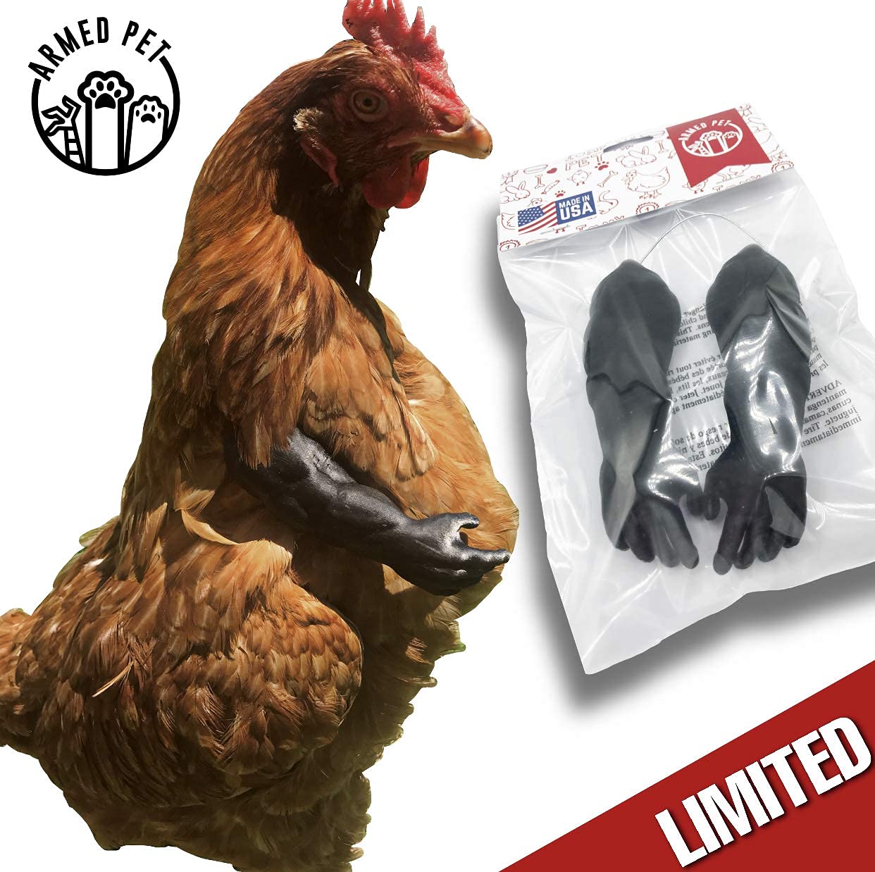 Black Strong Chicken Limited Edition Arms Gag Gift Chicken Arms for Chicken - GoodBuy.ai