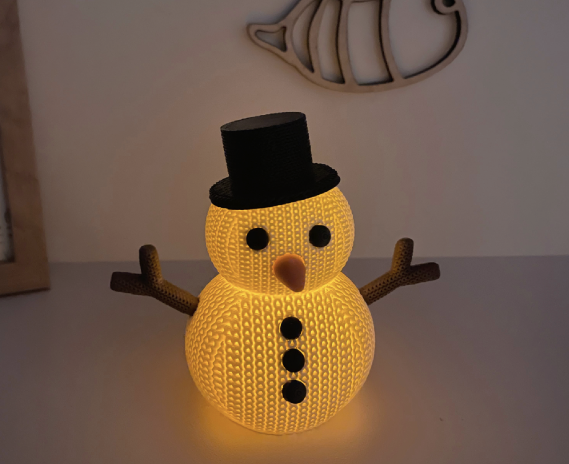 3D Printed Knitted Snowman Candle Figurine - Festive Christmas Ornament - GoodBuy.ai