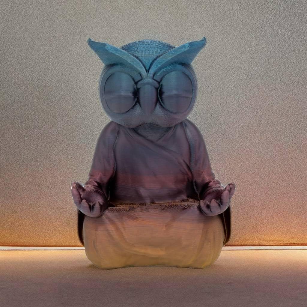 Whimsical Wisdom: 3D Printed Zen Owl - Your Meditative Companion - GoodBuy.ai