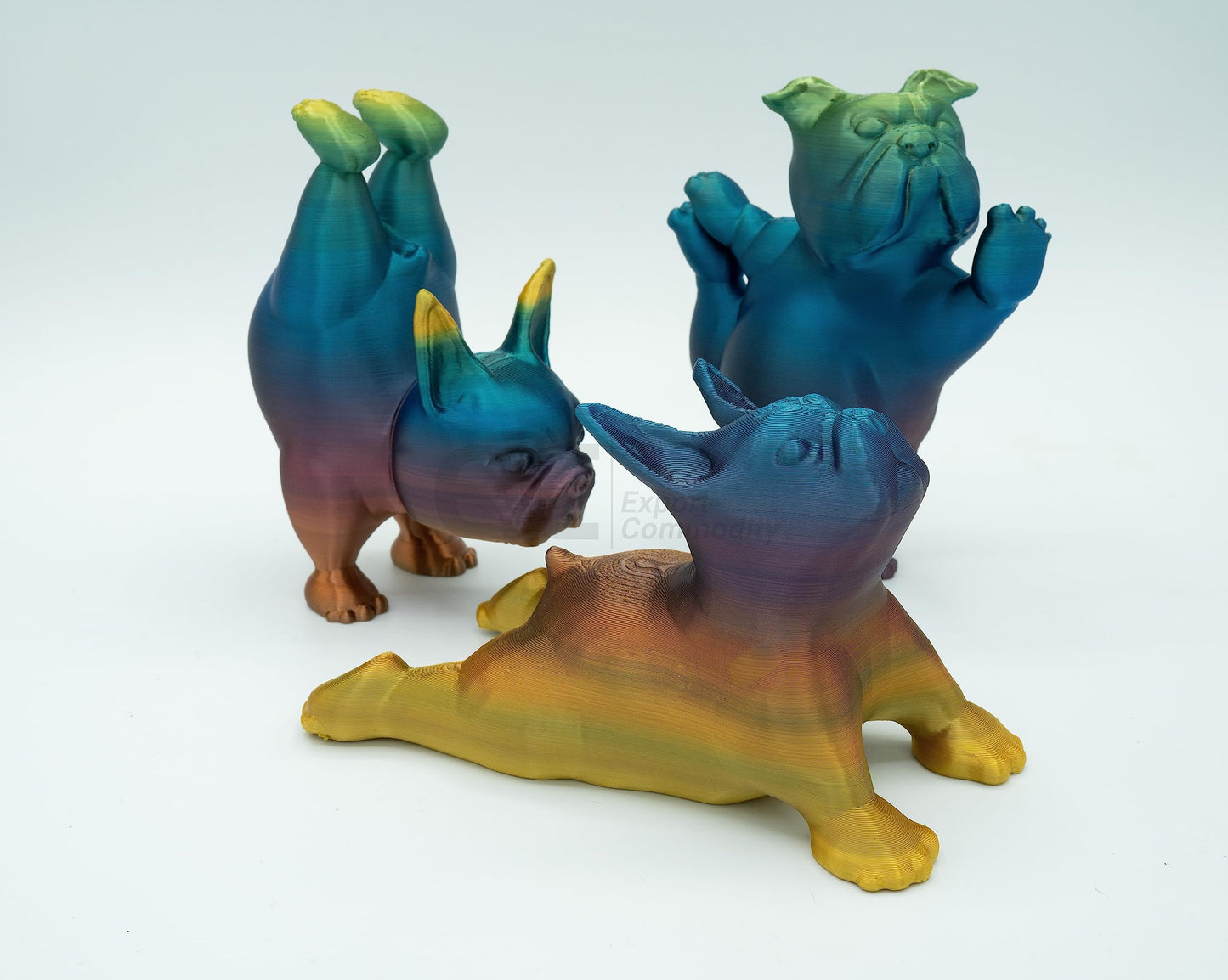 Yoga Pups in Poses: 3D Printed English Bulldogs Embracing Peace - GoodBuy.ai