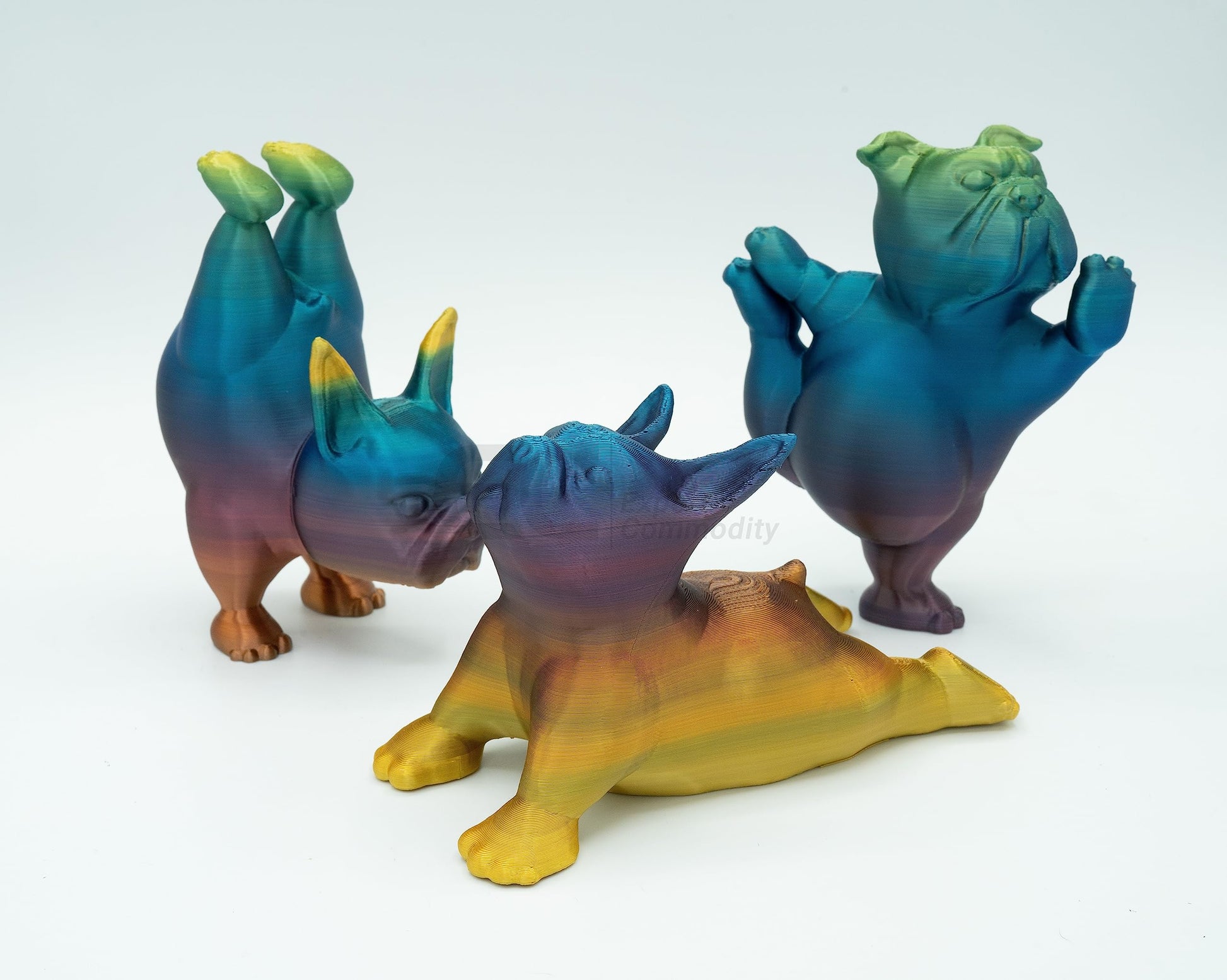 Yoga Pups in Poses: 3D Printed English Bulldogs Embracing Peace - GoodBuy.ai