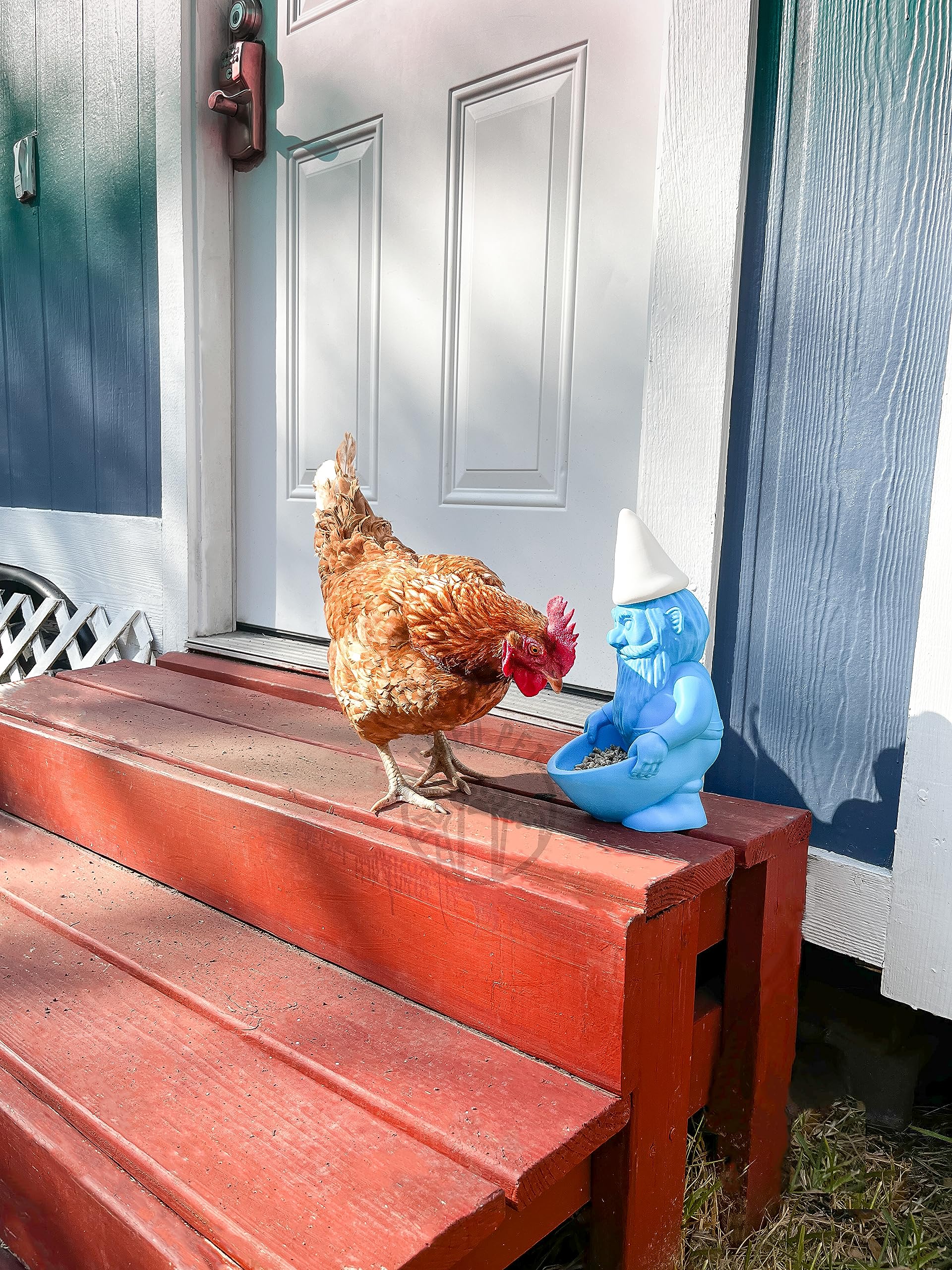 Gnome Chompski Feeder - 3D Printed Garden Bird & Chicken Feed Bowl - GoodBuy.ai