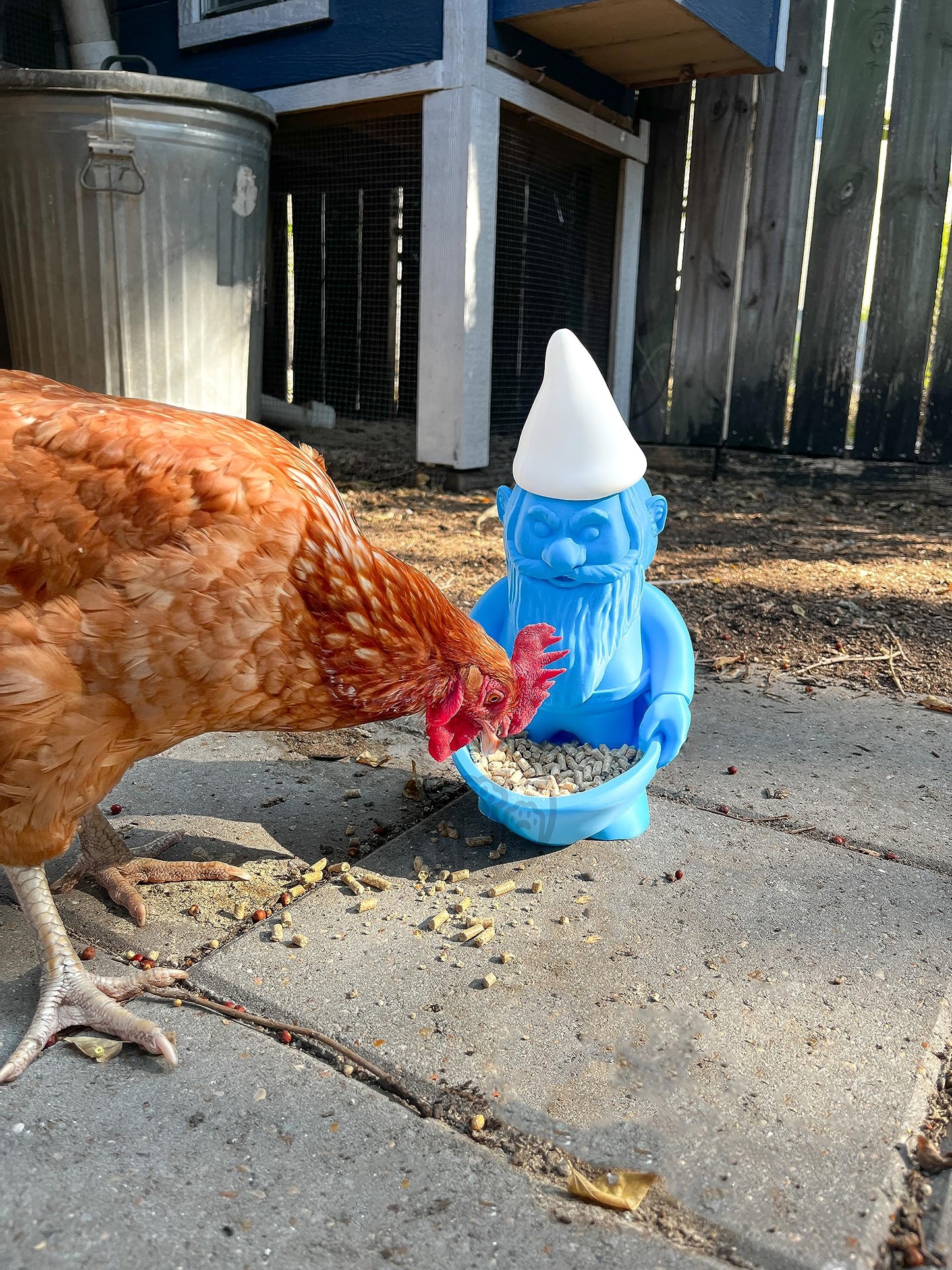 Gnome Chompski Feeder - 3D Printed Garden Bird & Chicken Feed Bowl - GoodBuy.ai