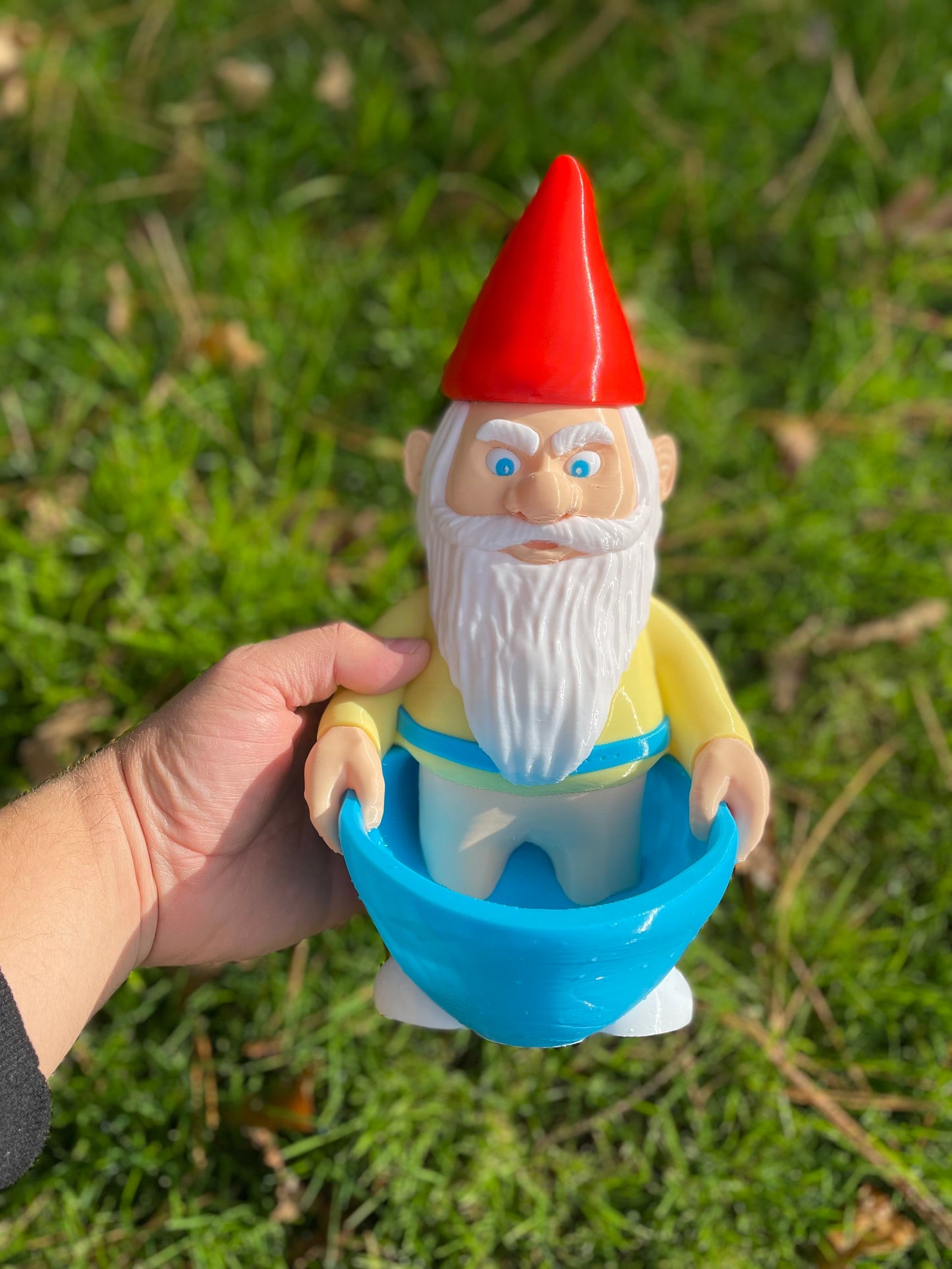 Gnome Chompski Feeder - 3D Printed Garden Bird & Chicken Feed Bowl - GoodBuy.ai