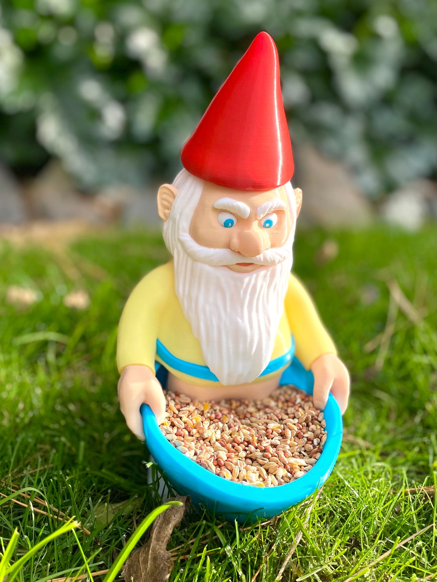 Gnome Chompski Feeder - 3D Printed Garden Bird & Chicken Feed Bowl - GoodBuy.ai