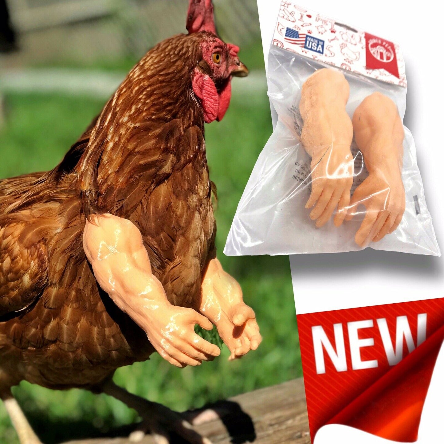 As Seen On FB Strong Chicken Arm Armed Chicken Meme Chicken Arm For Chickens Black Friday - GoodBuy.ai