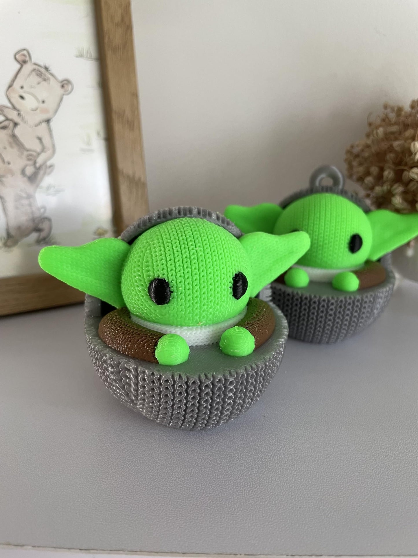 Knitted Grogu Figurine - 3D Printed Star Wars Inspired Christmas Ornament - GoodBuy.ai