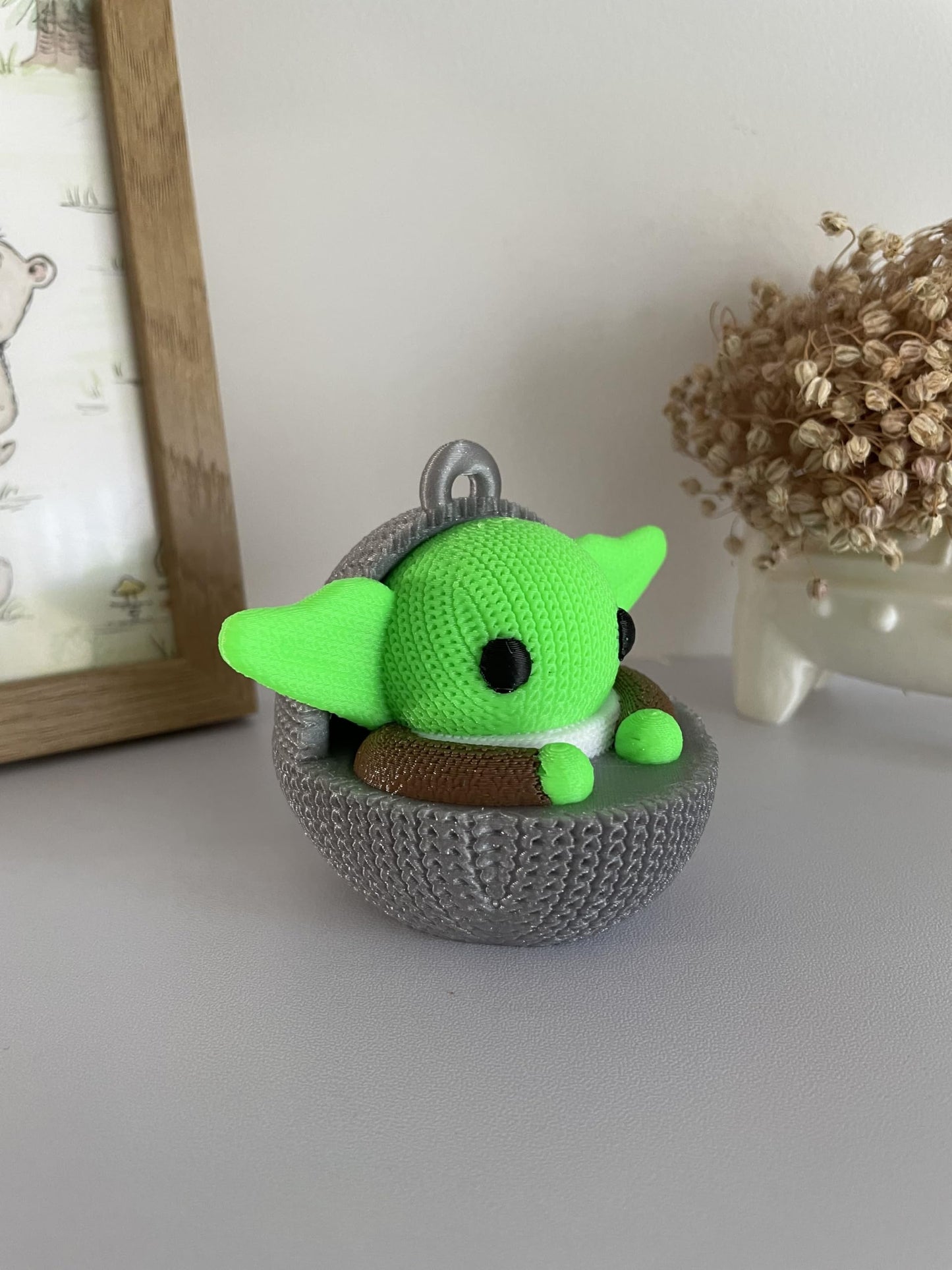 Knitted Grogu Figurine - 3D Printed Star Wars Inspired Christmas Ornament - GoodBuy.ai