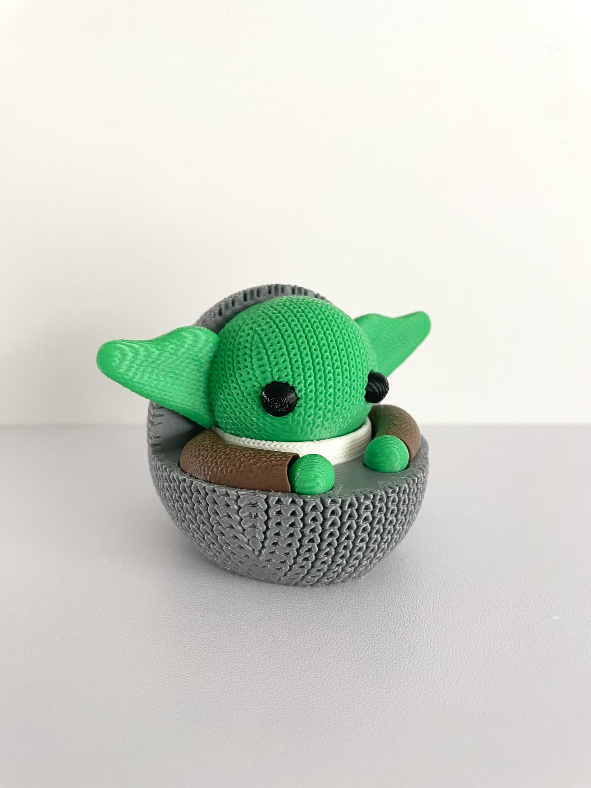 Knitted Grogu Figurine - 3D Printed Star Wars Inspired Christmas Ornament - GoodBuy.ai