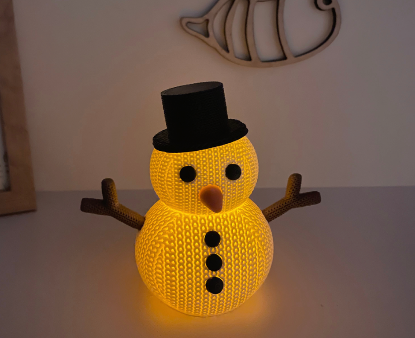 3D Printed Knitted Snowman Candle Figurine - Festive Christmas Ornament - GoodBuy.ai