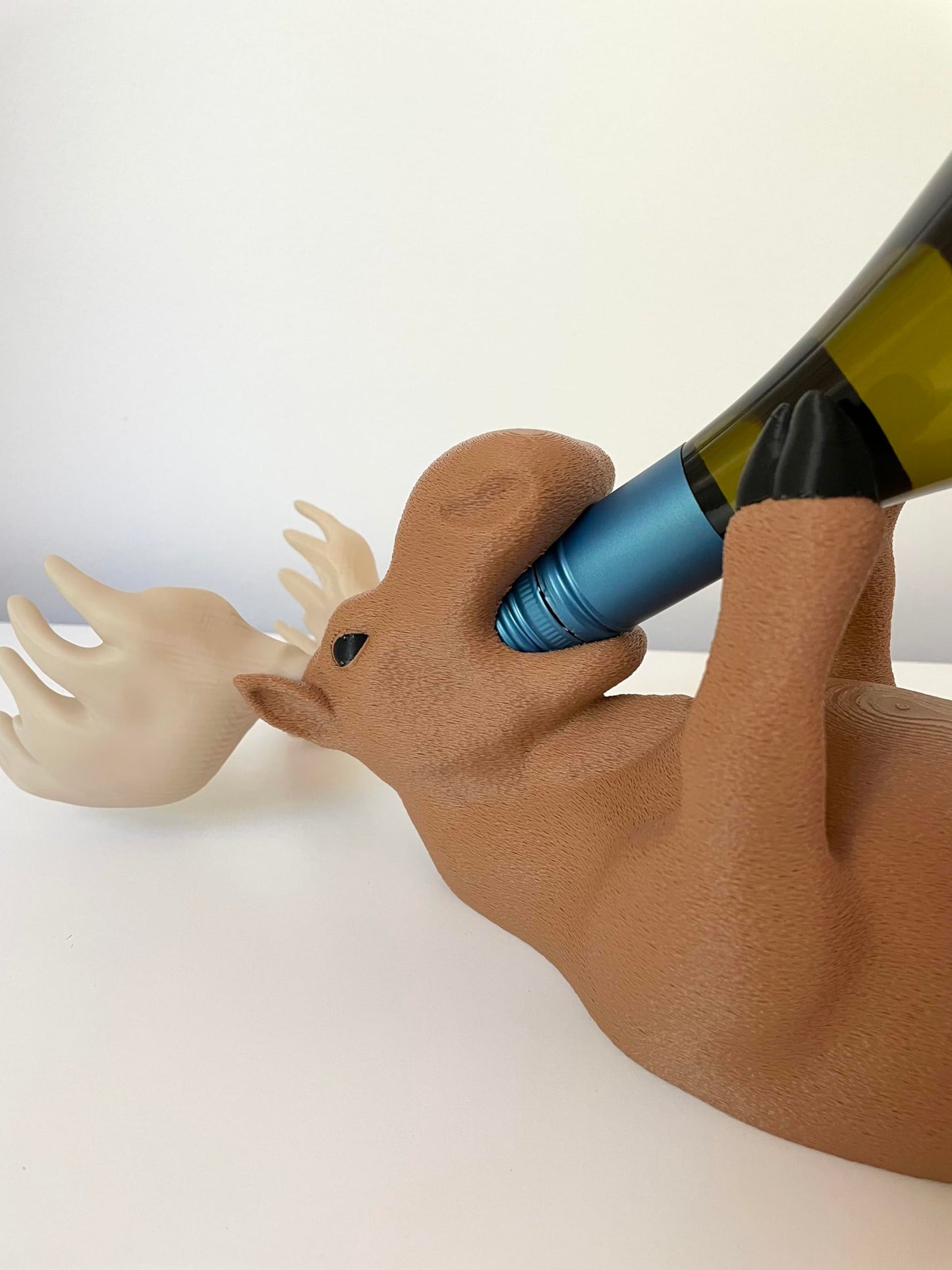 GoodBuy.ai's Tipsy Moose Wine Cradle 3D Printed Moose Wine Bottle Holder - Quirky Home Decor - GoodBuy.ai