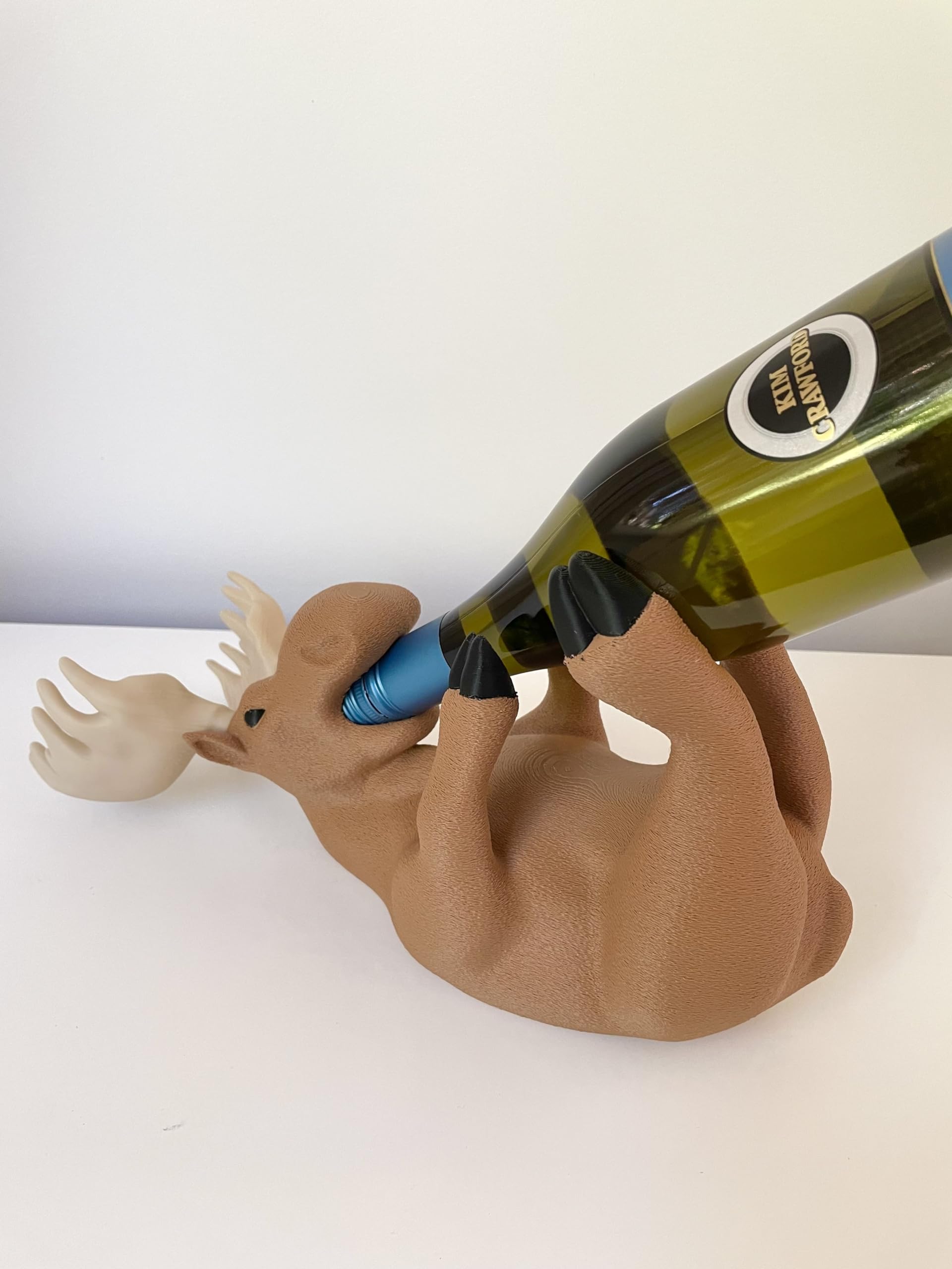 GoodBuy.ai's Tipsy Moose Wine Cradle 3D Printed Moose Wine Bottle Holder - Quirky Home Decor - GoodBuy.ai