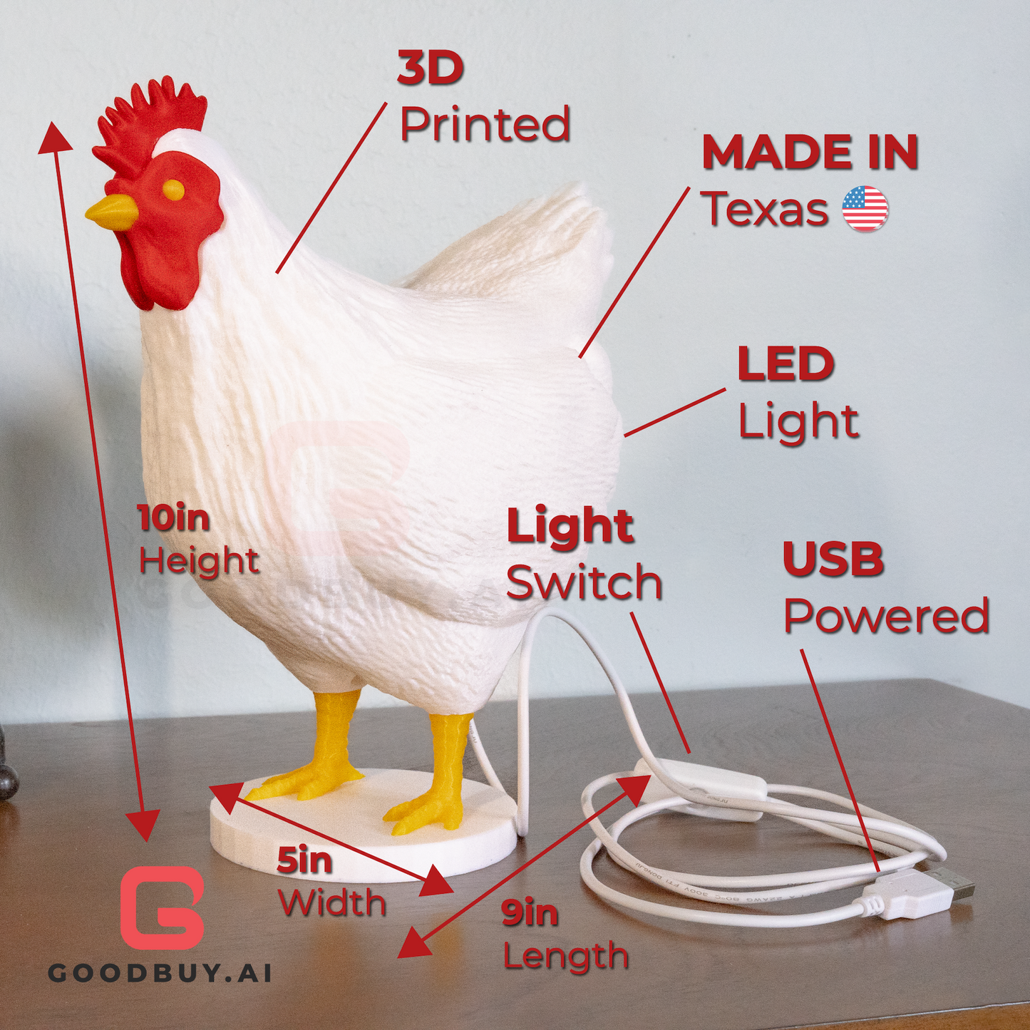 Clucky Luminary: 3D Printed Chicken & Egg Desk Lamp - Your Cozy Companion