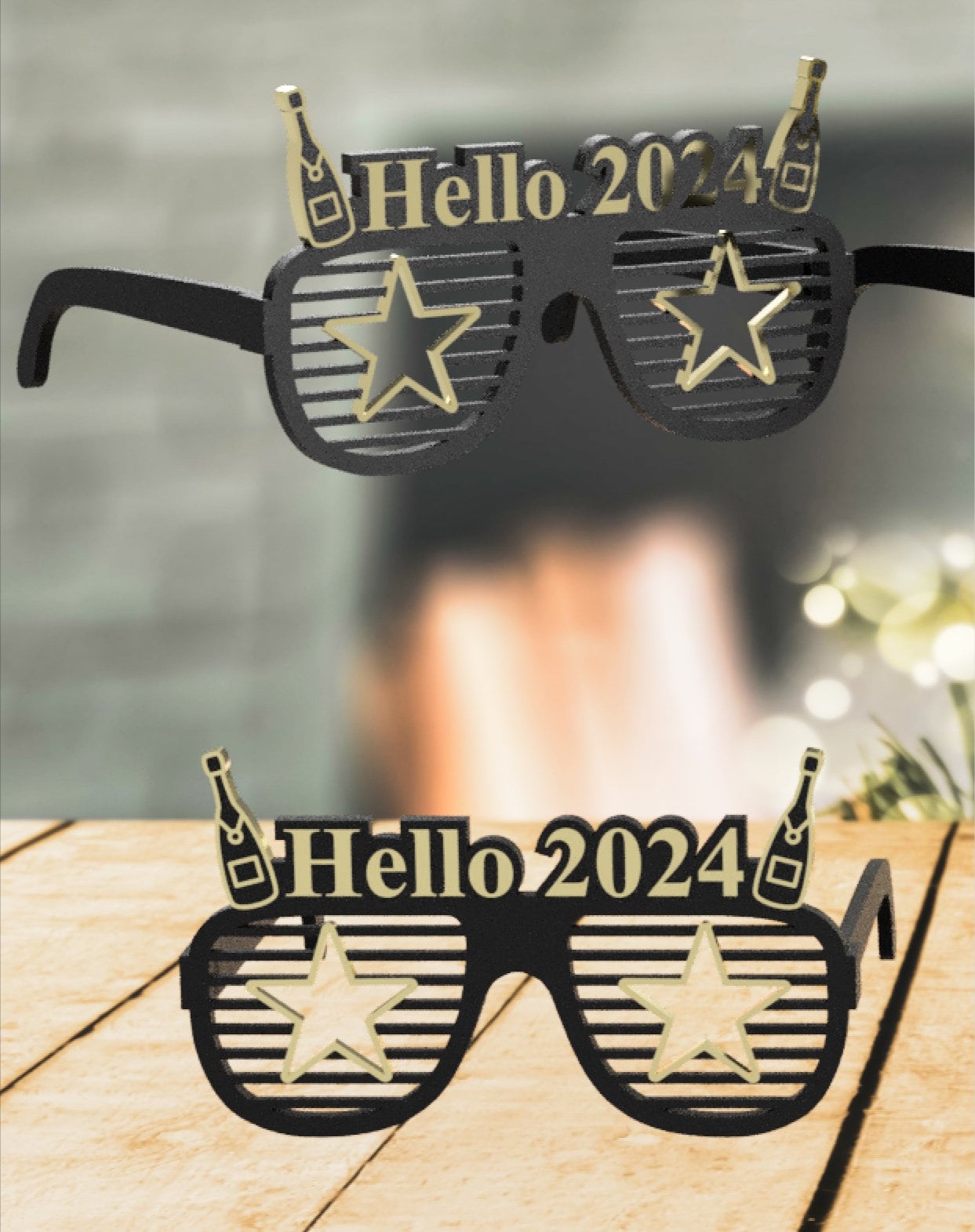 2024 Plastic Glasses Happy New Year's Eve Glasses Party Photo Prop Supplies TikTok & Instagram Viral