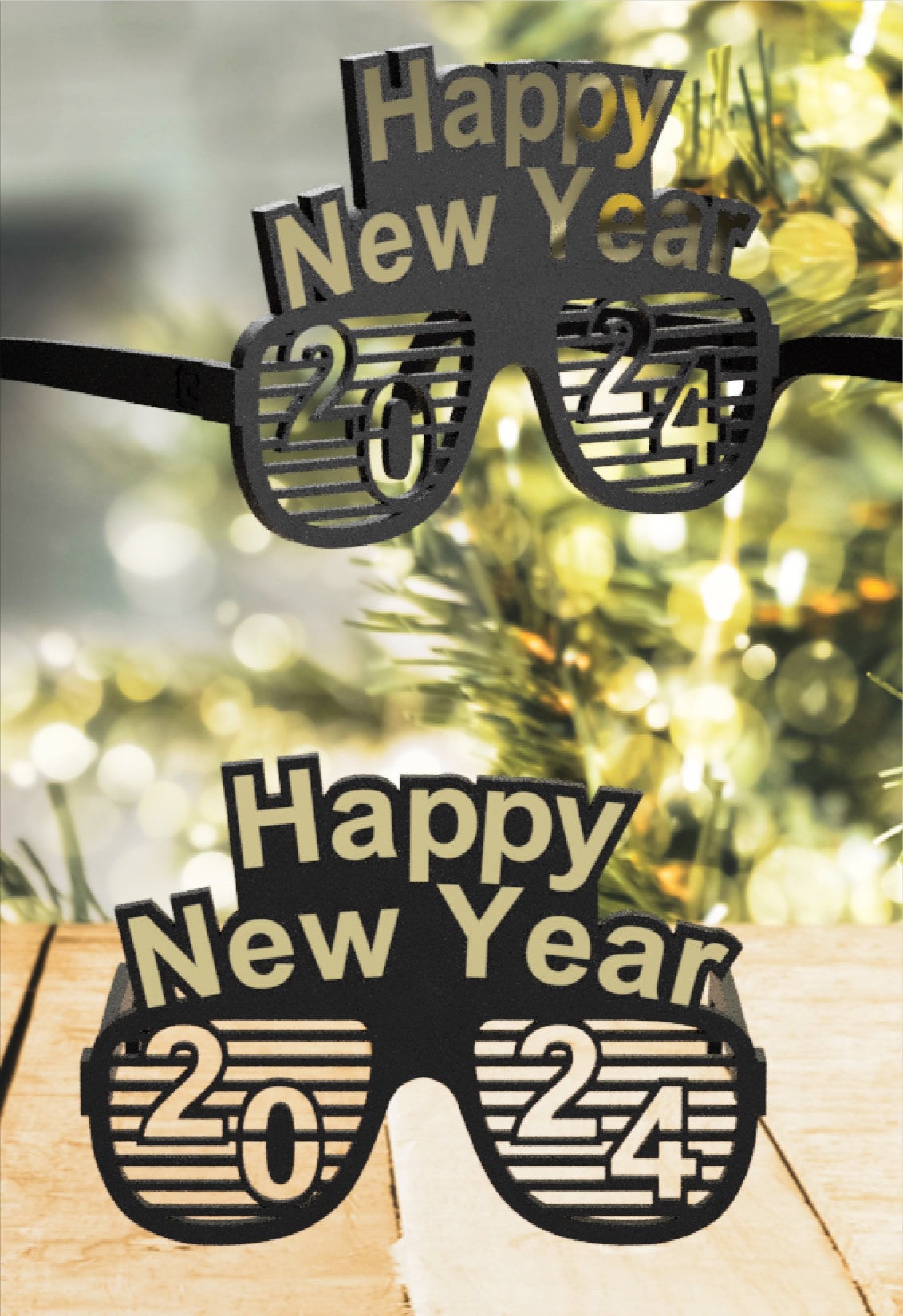 2024 Plastic Glasses Happy New Year's Eve Glasses Party Photo Prop Supplies TikTok & Instagram Viral