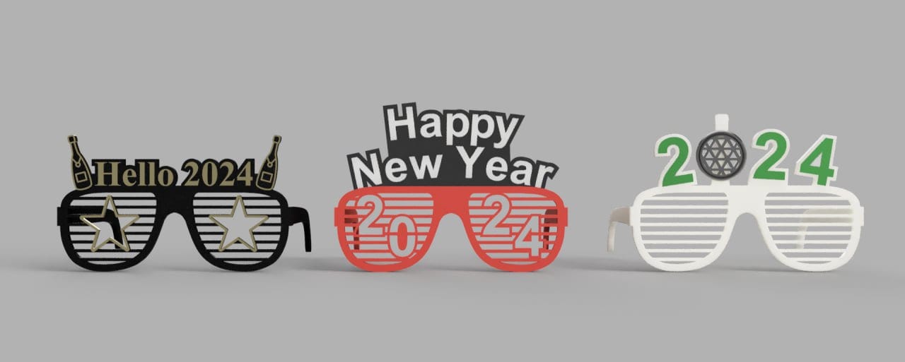 2024 Plastic Glasses Happy New Year's Eve Glasses Party Photo Prop Supplies TikTok & Instagram Viral